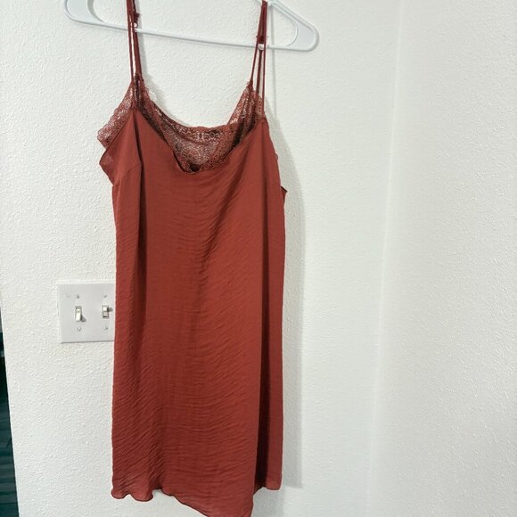 Free People Gigi Slip Dress with Bralette Rosewood Size Medium Midi Flowy - Picture 7 of 10